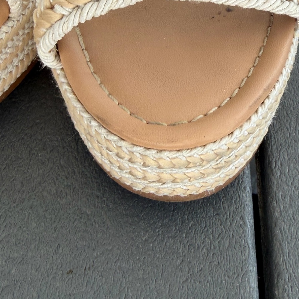 BP  Sandals Wedges  Platform  Neutral Casual Summer Size 7 - Picture 13 of 15